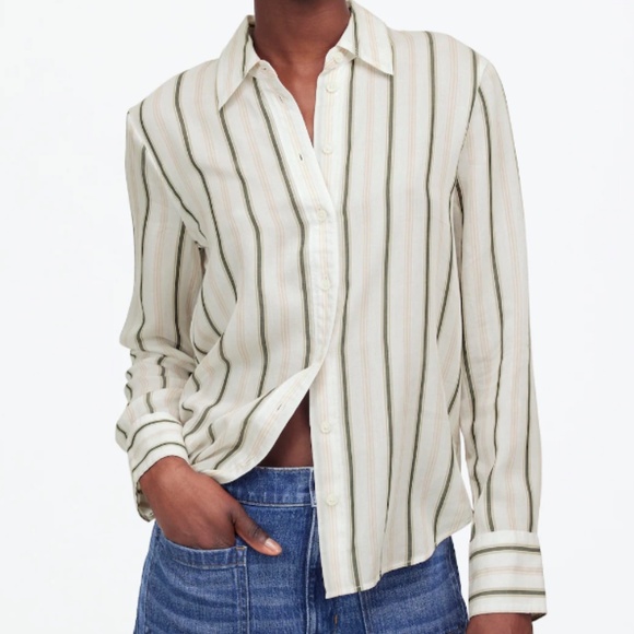 NWT MADEWELL Striped Button-Up Shirt - Picture 2 of 10